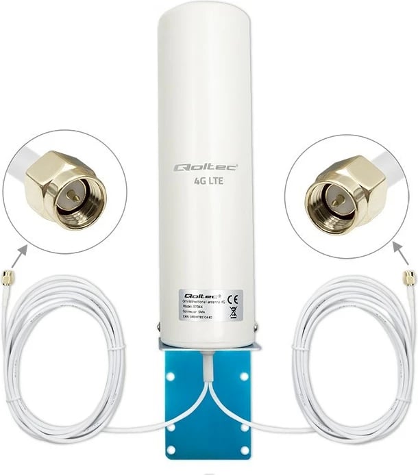 Antenë Qoltec 57044 4G LTE, 5dBi, omnidireksionale, për jashtë, Çelik