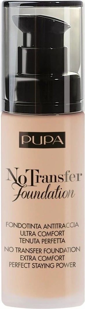 Fondatinë Pupa Milano No Transfer Foundation SPF15 Hydrating Foundation 01 Nude 30ml