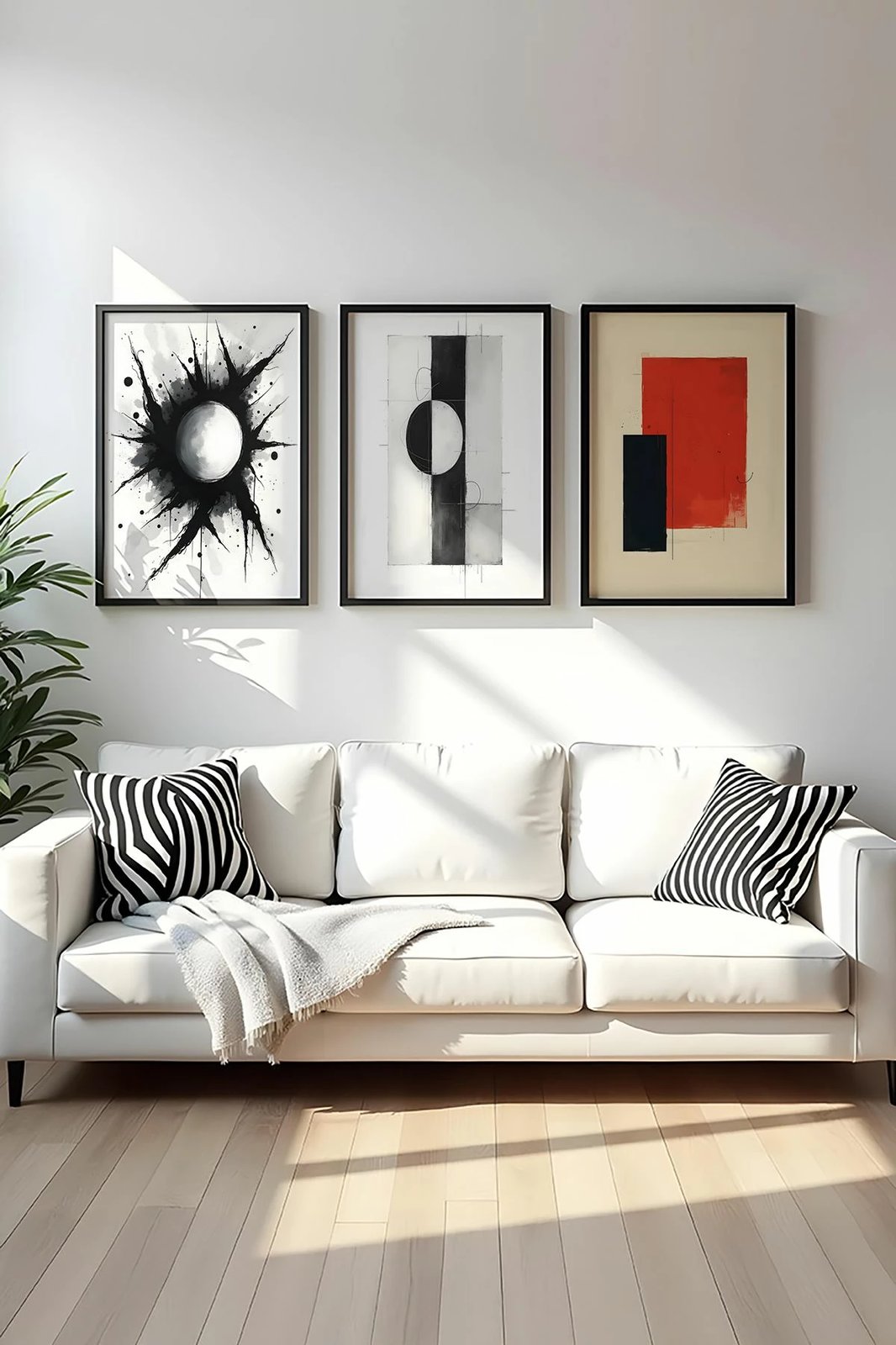 Pikturë dekorative me kornizë MDF (3 copë), Wallity, Huhu424, 50x70cm