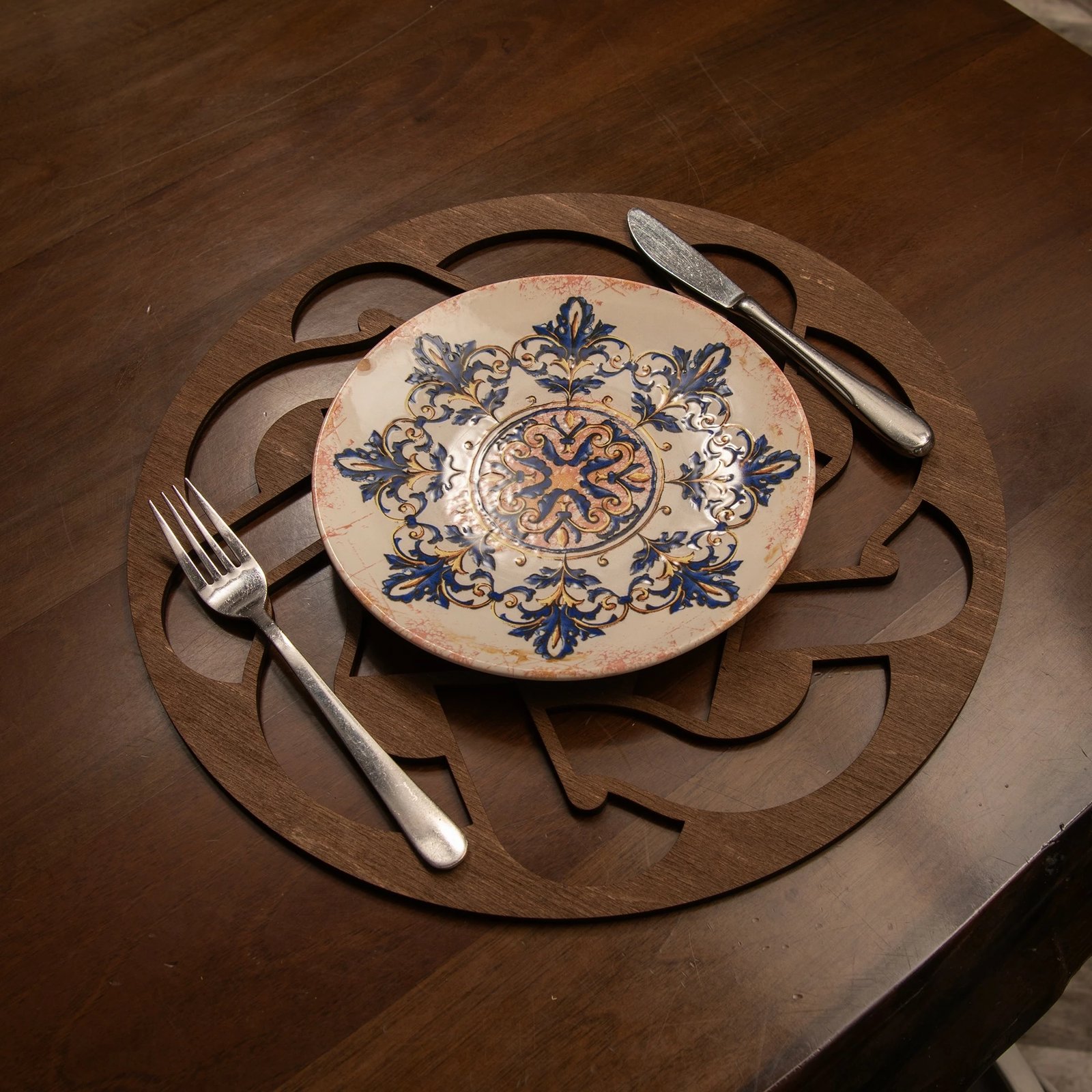 Set nënshimesh tavoline prej druri (4 copë), Hermia, Don - ngjyrë wenge