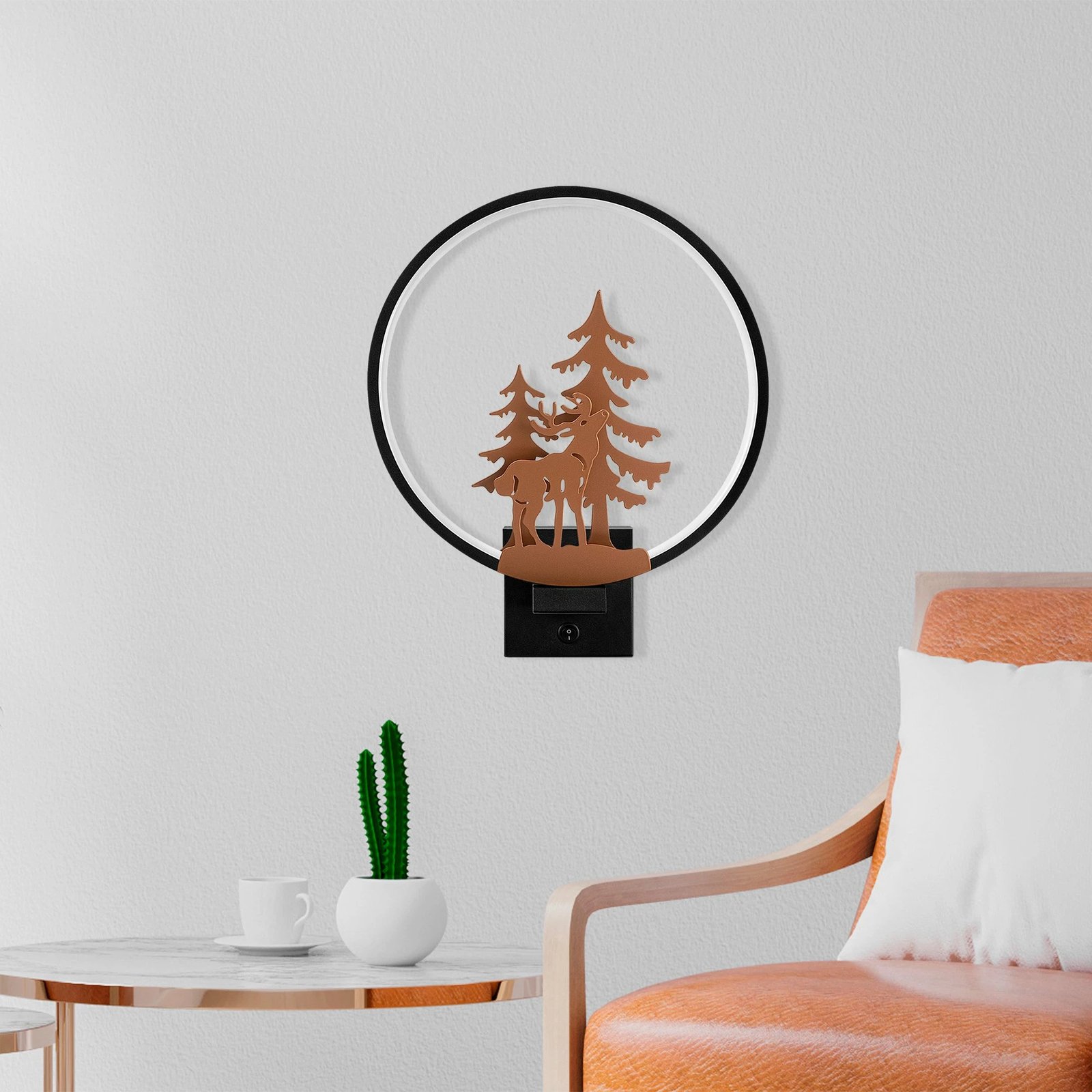 Llambë muri dekorative Opviq, XMAS24, e zezë dhe bakri