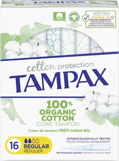 Tampona organik TAMPAX Regular 16 copë