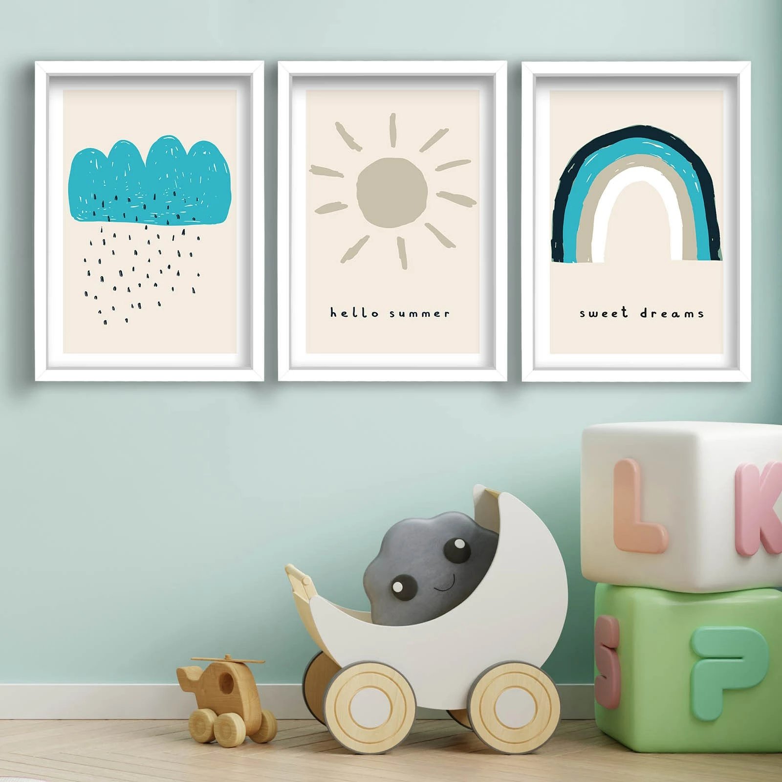 Pikturë dekorative me kornizë MDF (3 copë), Wallity, 3P3853BCT-002