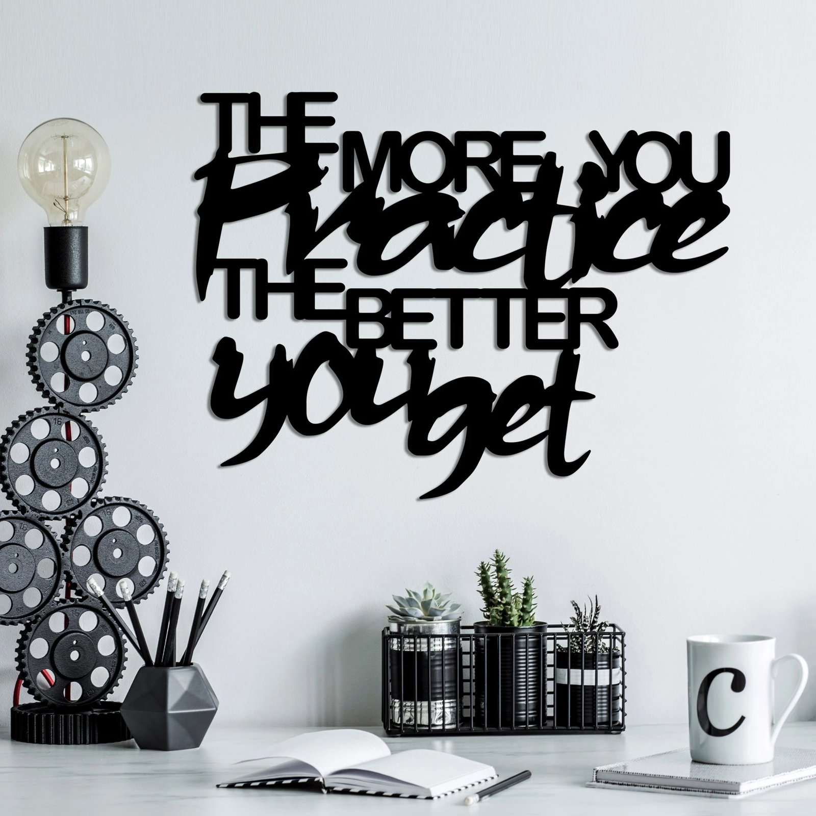 Aksesor dekorativ metalik për mur, Wallity, Practice Better