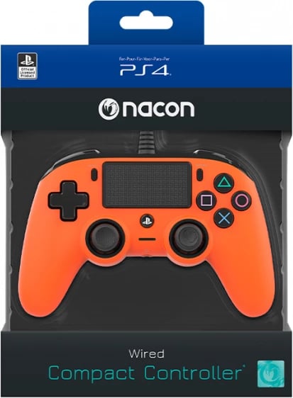 Kontroller për konzolën PS4, Nacon, 3m, i portokalltë 
