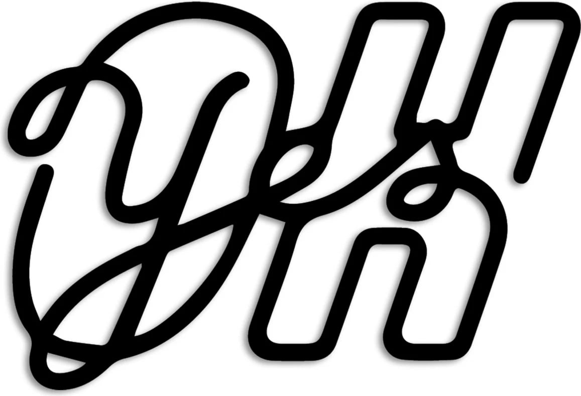 Aksesor dekorativ metalik për mur, Wallity, Oh Yes, ngjyrë e zezë, 61x41cm