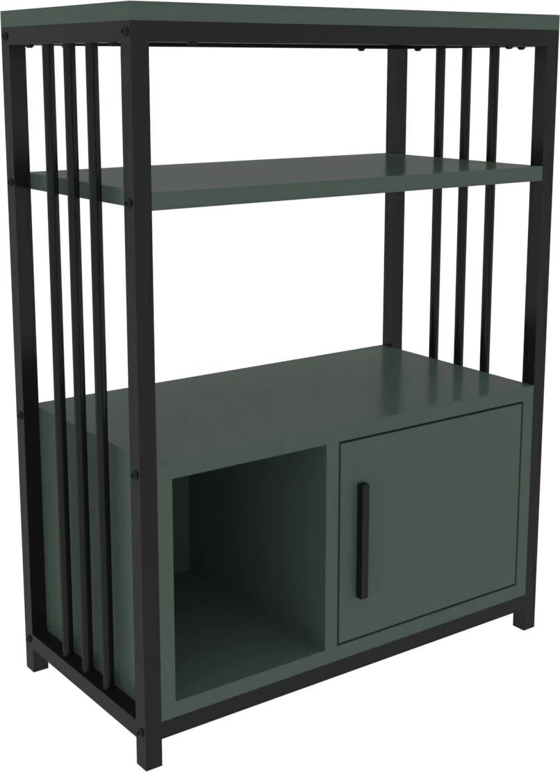 Raft librash Skye Decor, ngjyrë e gjelbër dhe e zezë Raft librash Skye Decor, ngjyrë e gjelbër dhe e zezë