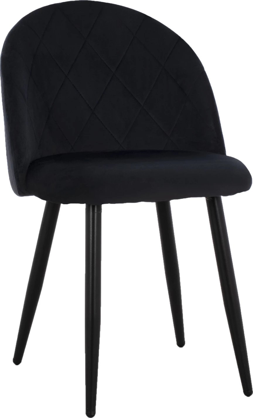 Karrige ODED me këmbë metalike të zeza & kadife të zezë FH8731.14 45x52x77 cm, set prej 4 copë