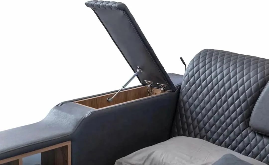 Krevat dopio me funksione smart, ngjyrë e zezë, Skye Decor Escape