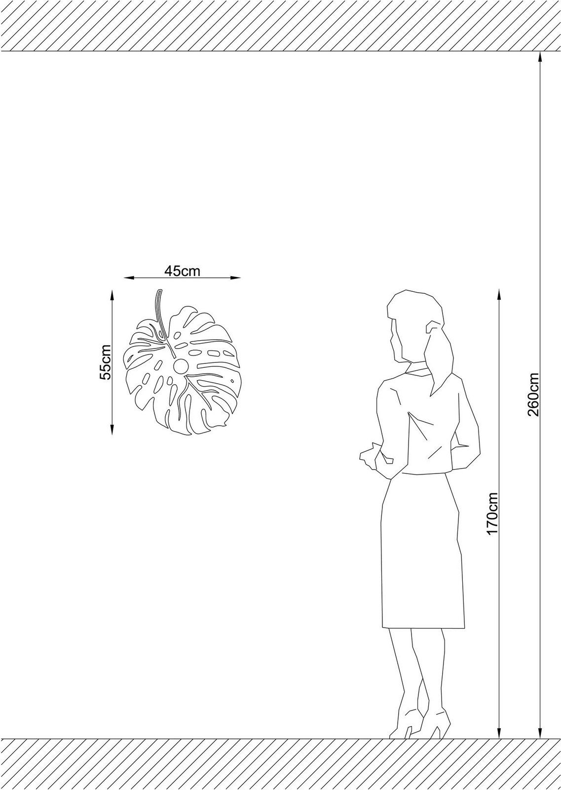 Llambë muri Opviq, dizajn lule e zezë, W-035, 45x12x55 cm Llambë muri Opviq, dizajn lule e zezë, W-035, 45x12x55 cm