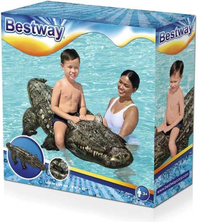 Lodër fryrëse ujore, Bestway, krokodil, 193x94 cm, e gjelbër