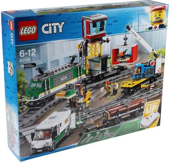 Set LEGO City Cargo Train 60198, tren mallrash me telekomandim, moshat 6-12