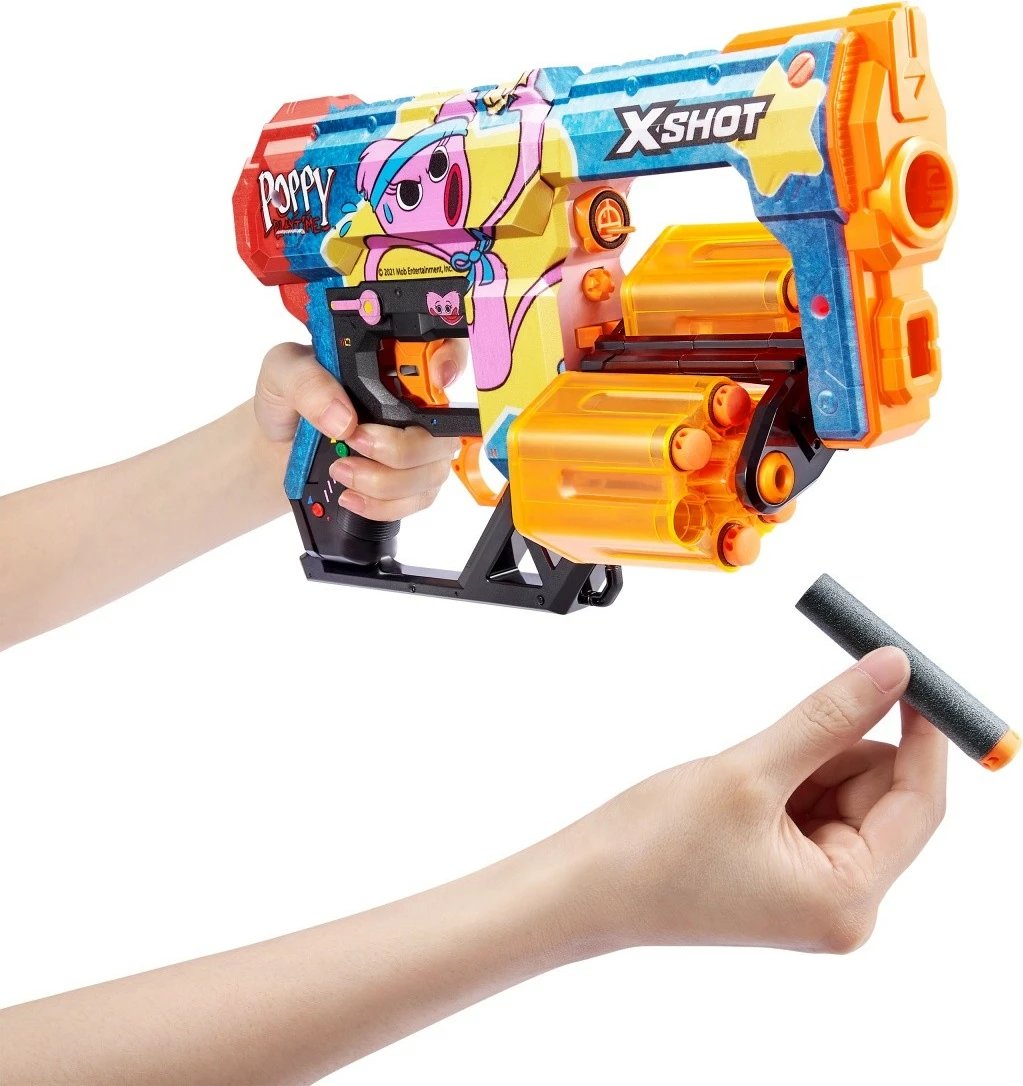 Blaster lodër ZURU X-Shot Dread Skins Launcher Kissy, 12 shigjeta, shumëngjyrësh