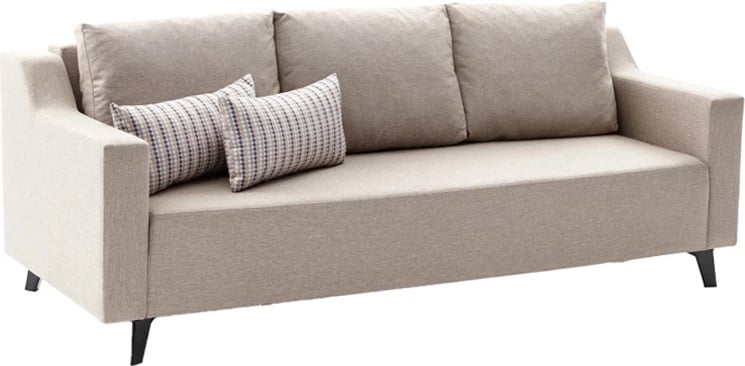 Divan 3 ulësësh që bëhet shtrat PWF-0592, krem, 230x90x74cm