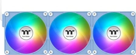 Set ventilatorë Thermaltake CT120 EX ARGB, 3x120mm, PWM, lidhje magnetike, Hydrangea Blue