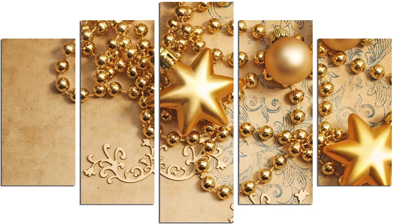 Pikturë dekorative MDF (5 pjesë), Wallity, 5PMDFNOEL-7