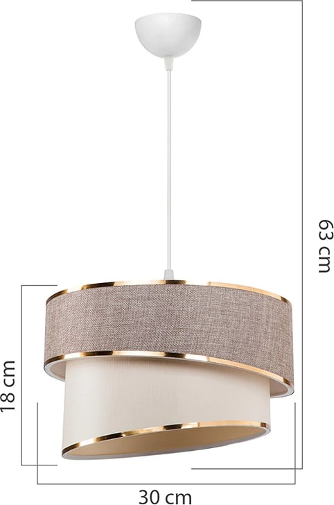 Dritë tavani Loopy Ε27 bezhë-bardhë D30x18cm