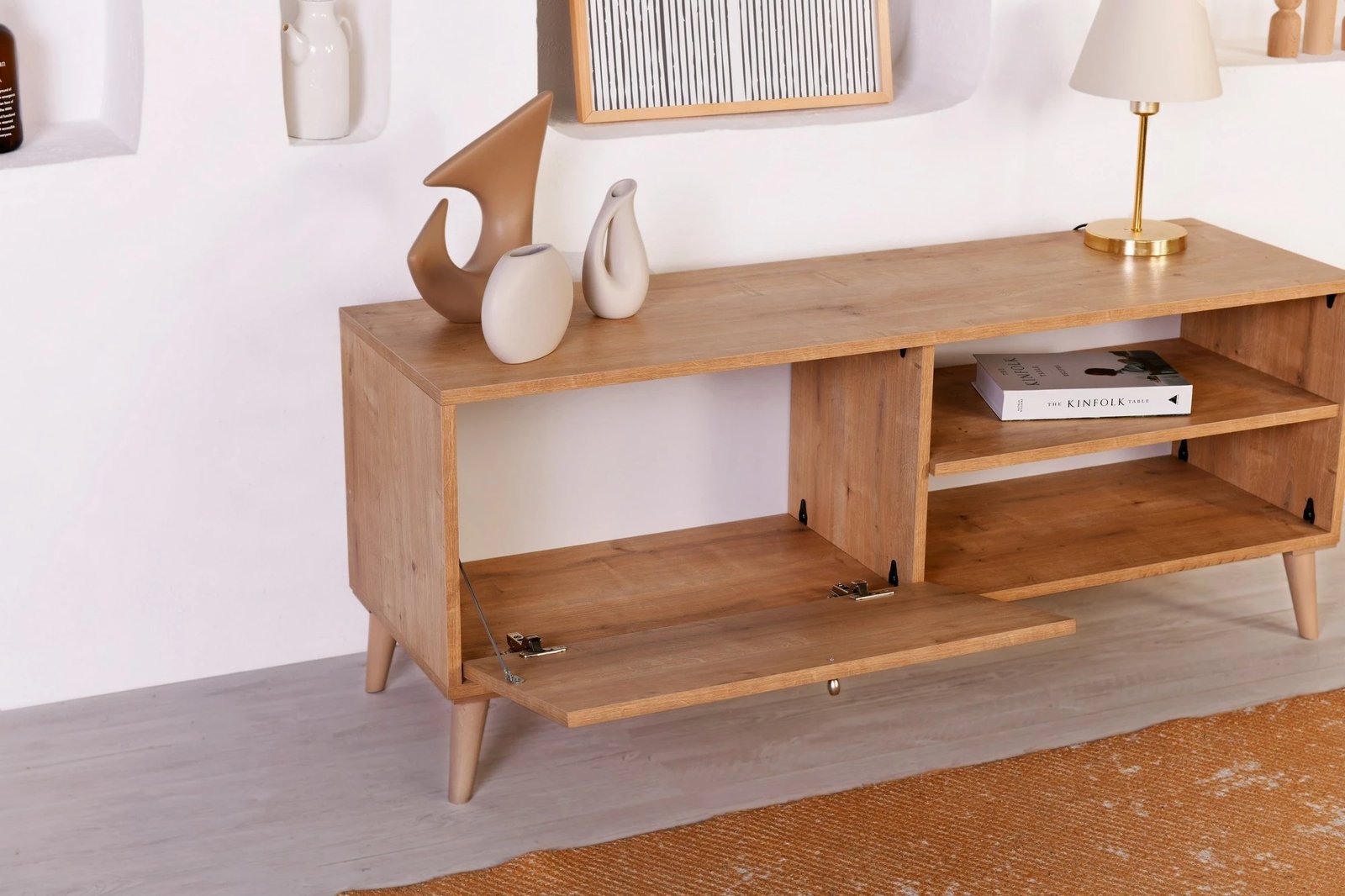 Komodë TV Hanah Home, Jüt 140, ngjyrë lisi
