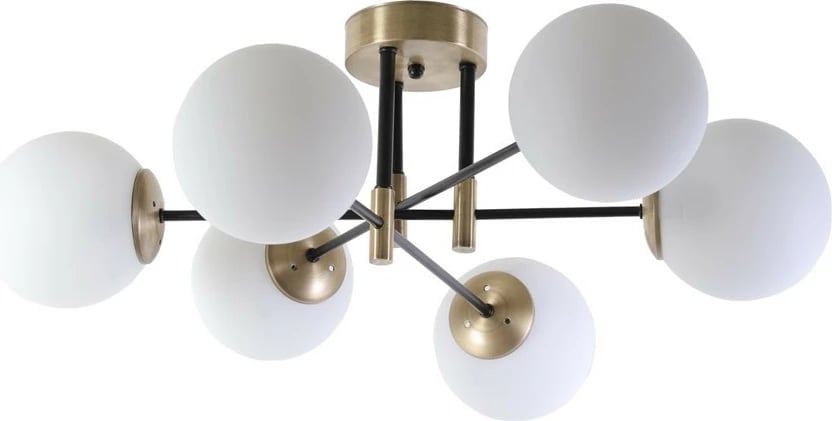 Llambë tavani Opviq Dolunay 6-sh, metal i bardhë, gotë e bardhë