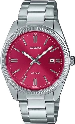 Orë dore Casio DATE për meshkuj, e kuqe