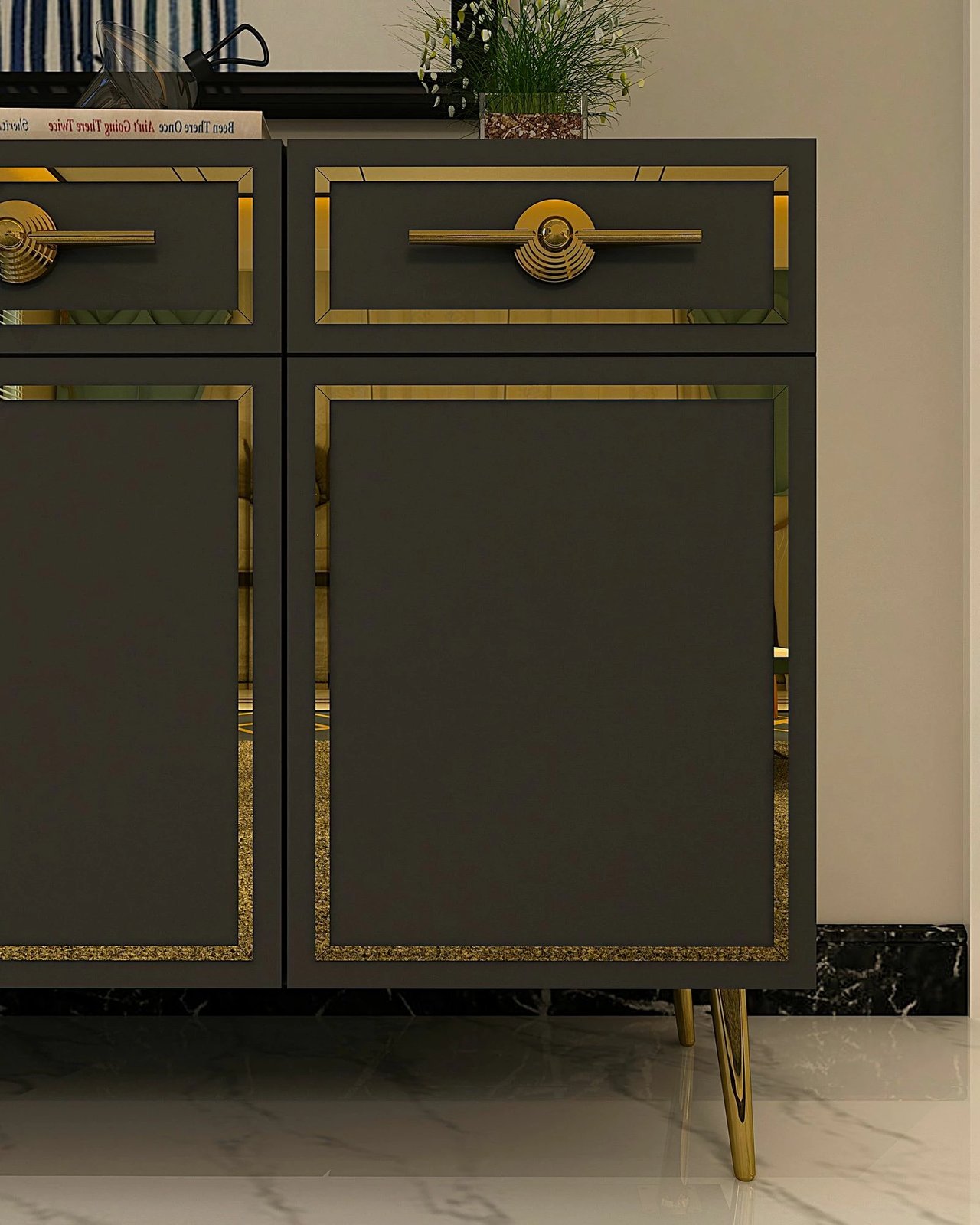 Konsol Skye Decor, Belly KB150, antracit dhe ar