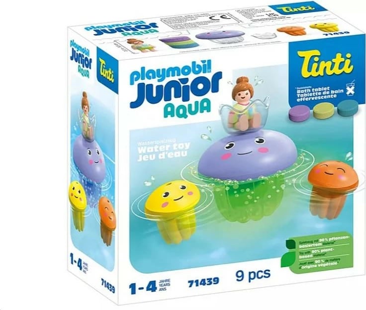 Set lodrash uji Playmobil Junior Aqua 71439, familja e meduzave shumëngjyrëshe, 9 pjesë