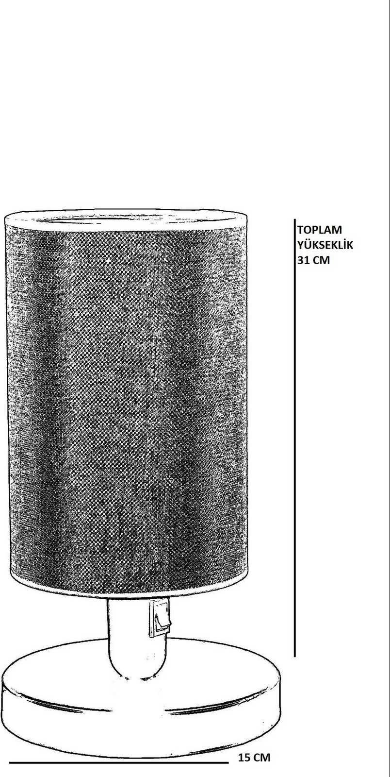 Llambë tavoline Opviq, trup metalik, abazhuri hasër, ngjyrë e zezë dhe natyrale