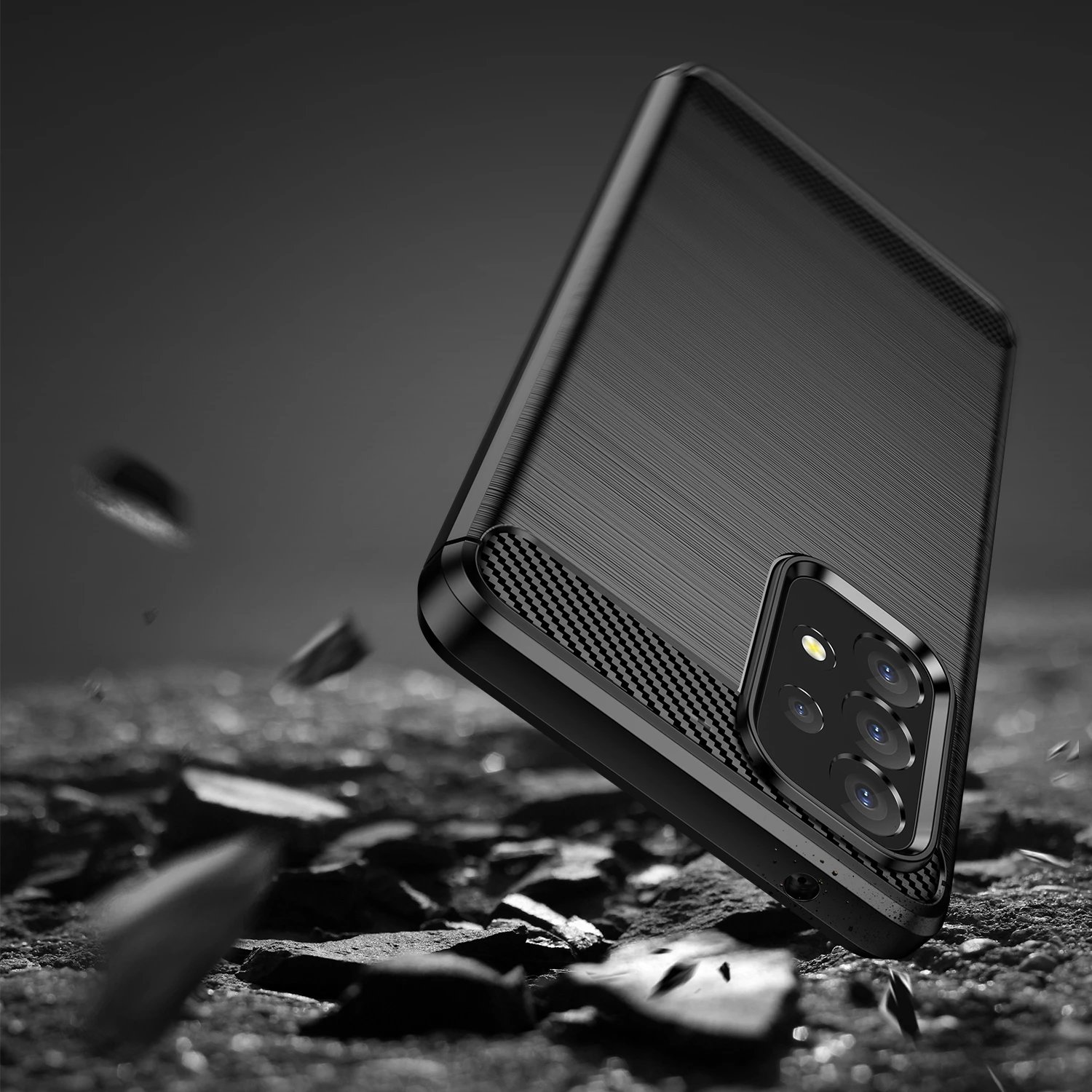 Mbështjellës Hurtel Carbon Case për Samsung Galaxy A53 5G, i zi