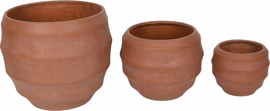 Set vazo FLORRA, 3 copë, terrakotë, 54.3x54.3x47.5cm, MgO