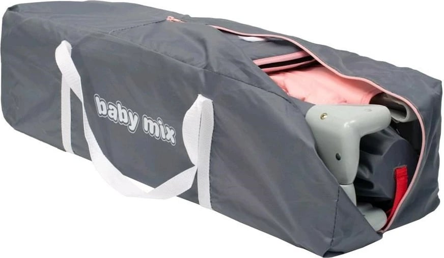 krevat udhëtimi dhe park lojërash Baby Mix Elephants 120x60 cm me nivel të varur, me rrota me frena, blu