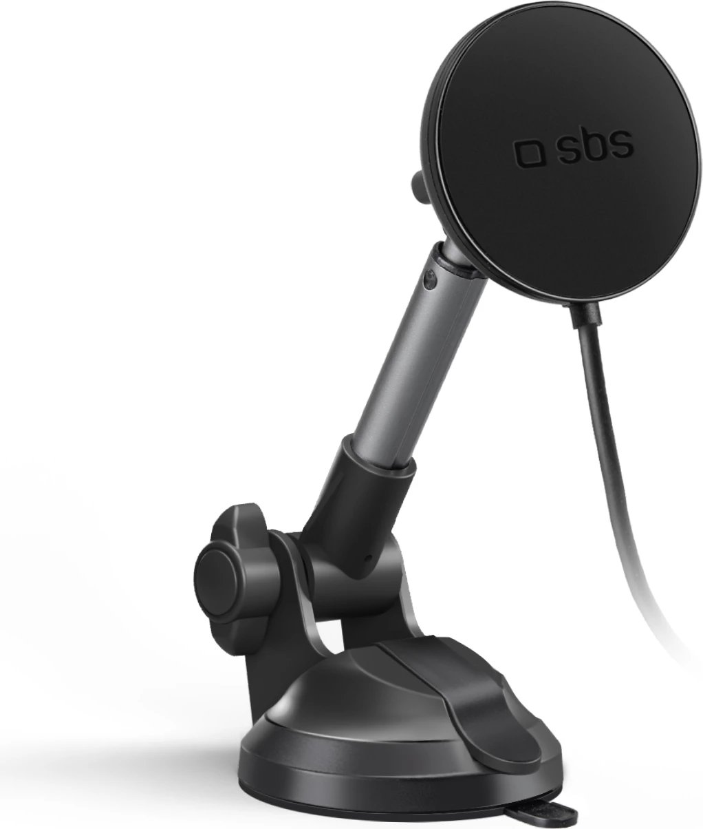 Mbajtës teleskopik me karikues wireless SBS TESUPPMAG15WLONGARM, MagSafe, i zi