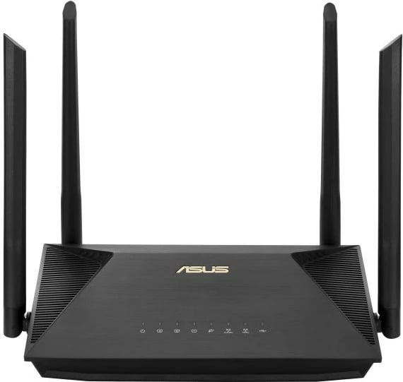 Router Wi‑Fi 6, Asus RT-AX53U AX1800, 3x LAN Gigabit + 1x WAN Gigabit, USB 2.0, e zezë