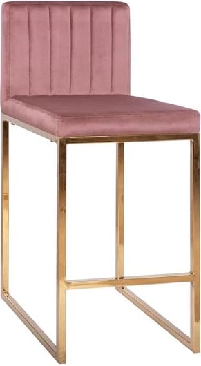 Karrige për bar Piper, kadife ngjyrë molle të kalbur & kornizë metalike e artë FH8525.02 40x49x96 cm, set prej 2 copë