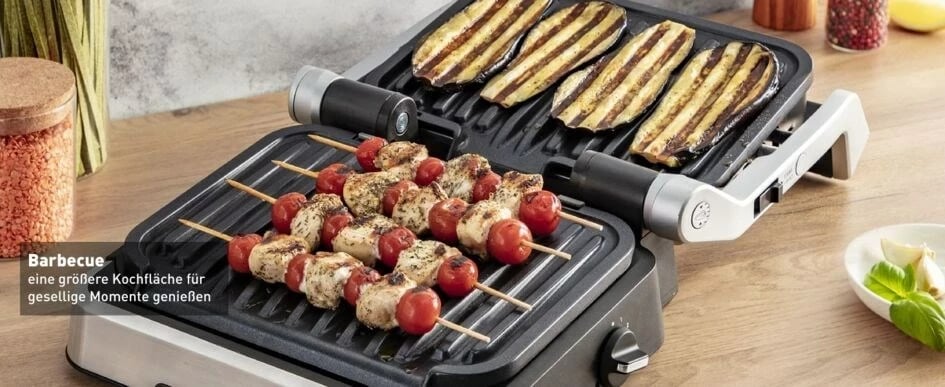 Grill kontakti Tefal OptiGrill 2in1 GC773D, Çelik inox