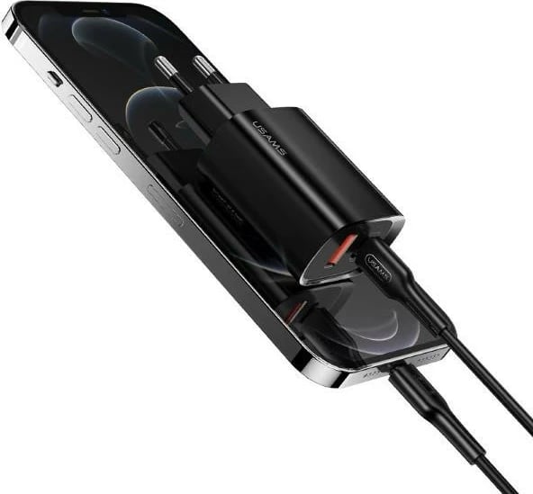 Karikues rrjeti USAMS T35 US-CC121, 20W, 1x USB-C PD3.0 + 1x USB QC3.0, i zi