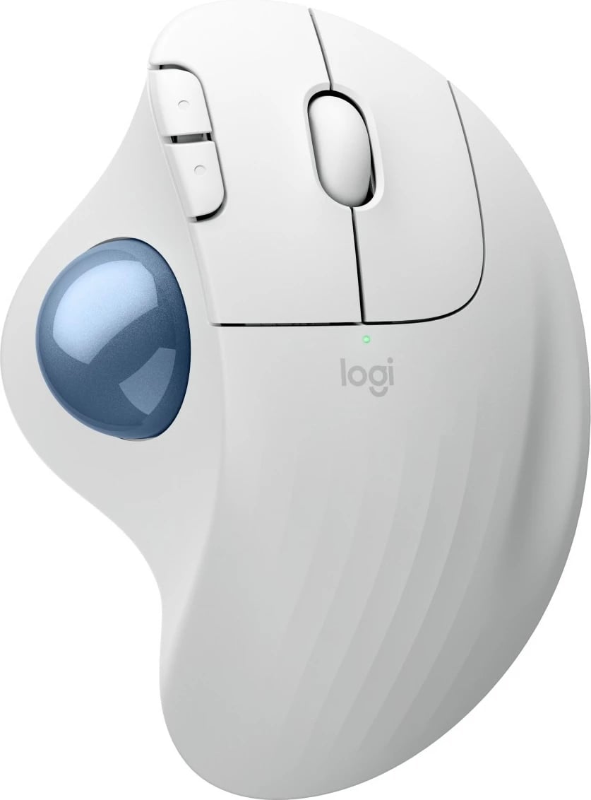 Maus Logitech 910-007030, dorë e djathtë, Trackball, RF Wireless + Bluetooth, 2000 DPI, Blu, Bardhë