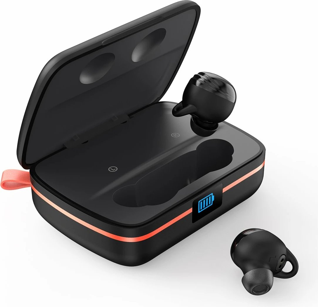 Kufje TWS Choetech BH-T05, wireless, me panel diellor dhe powerbank 2500mAh, të zeza