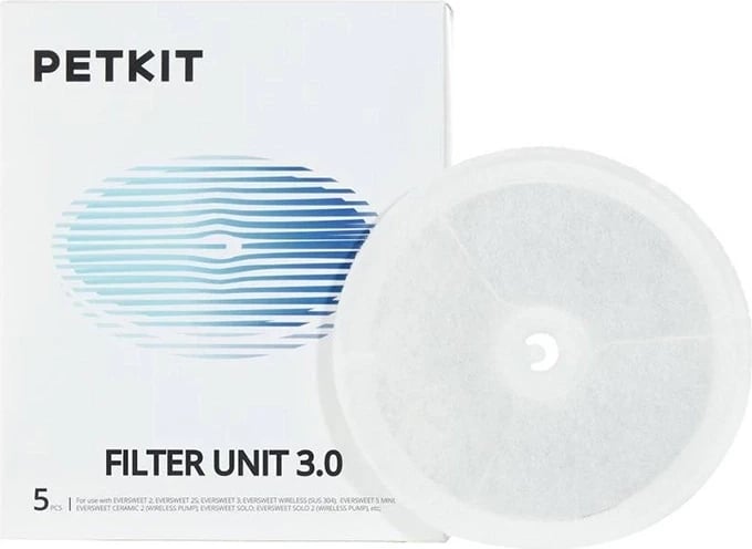 Filtra zëvendësues për fontanë PetKit Eversweet, 5 copë, Bardhë