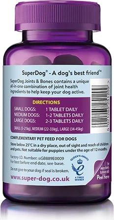 Vitabiotics Vitavet Super Dog Joints & Bones – Mbështetje e avancuar për kocka dhe nyje të shëndetshme Vitabiotics Vitavet Super Dog Joints & Bones – Mbështetje e avancuar për kocka dhe nyje të shëndetshme