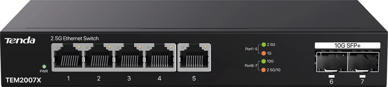 Switch Tenda TEM2007X, 2.5G Ethernet, Desktop, Zi
