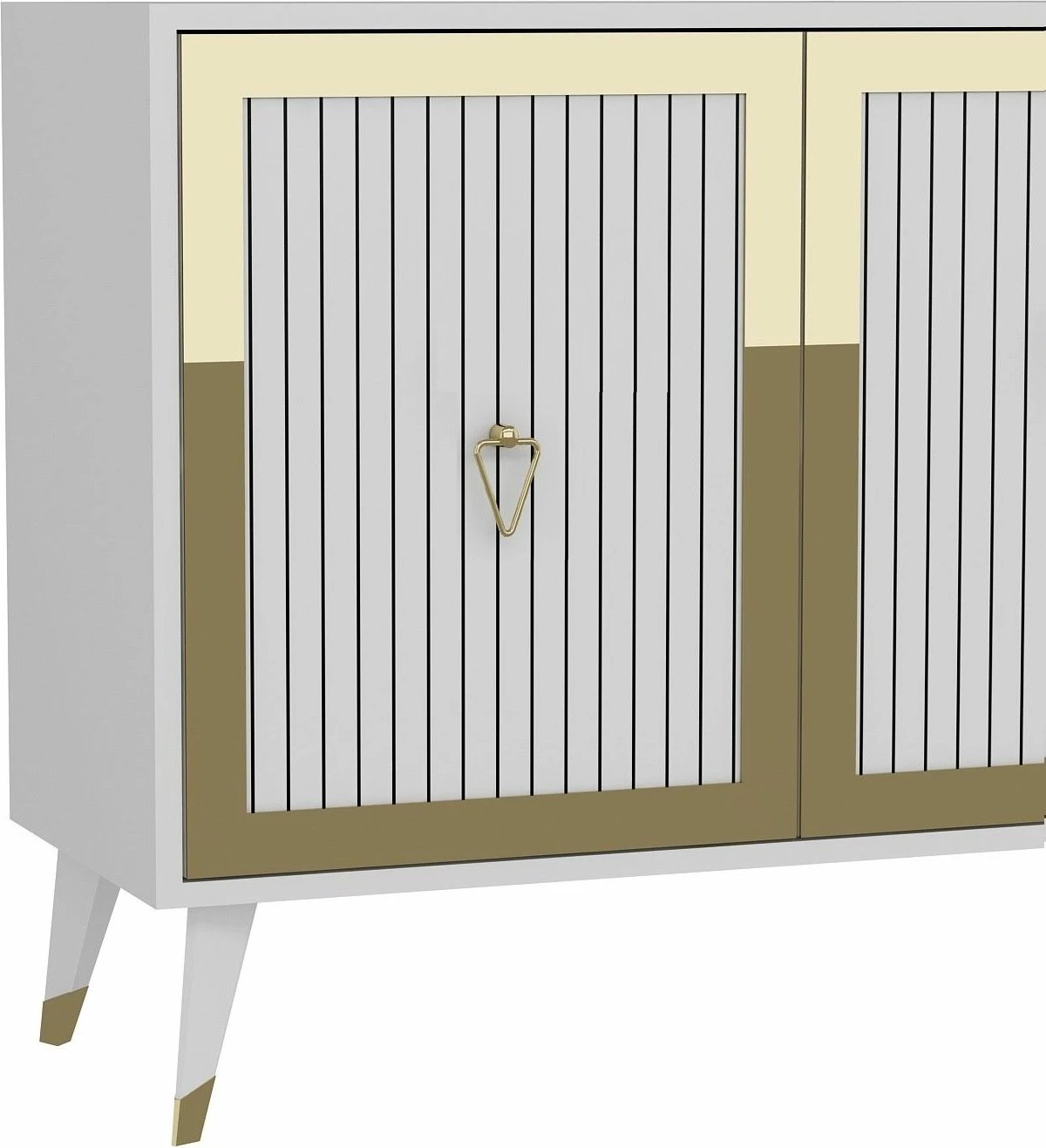 Konsolë dekorative, e bardhë dhe ari, Skye Decor, 180x78.6x35cm