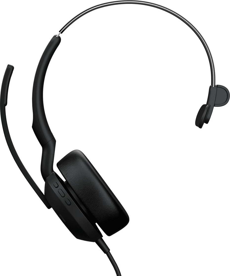 Kufje me mikrofon, Jabra, EV250M1 25089-889-899, mono on-ear me mikrofon boom, e zezë