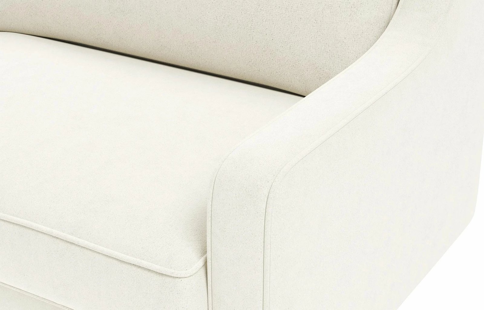 Divan treshe, ngjyrë Milk Froth, këmbë druri walnut, Robin Extra 3