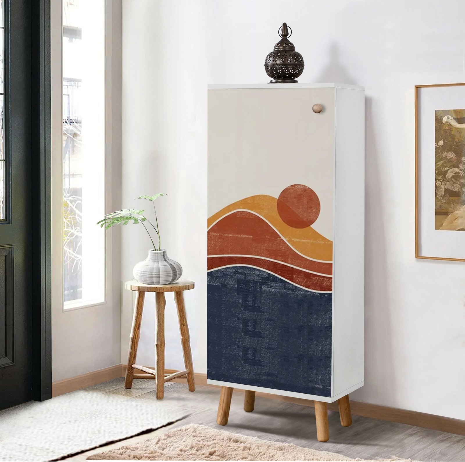 Dollap këpucësh Skye Decor, Vegas - B 957, i bardhë, me dekor modern