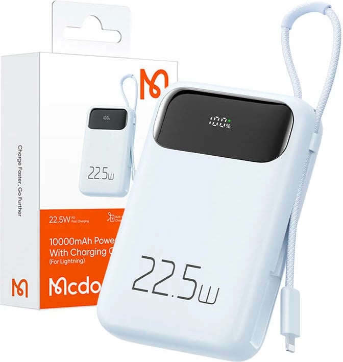 Powerbank Mcdodo MC-3254, 10000mAh, 22.5W, Lightning, kaltër