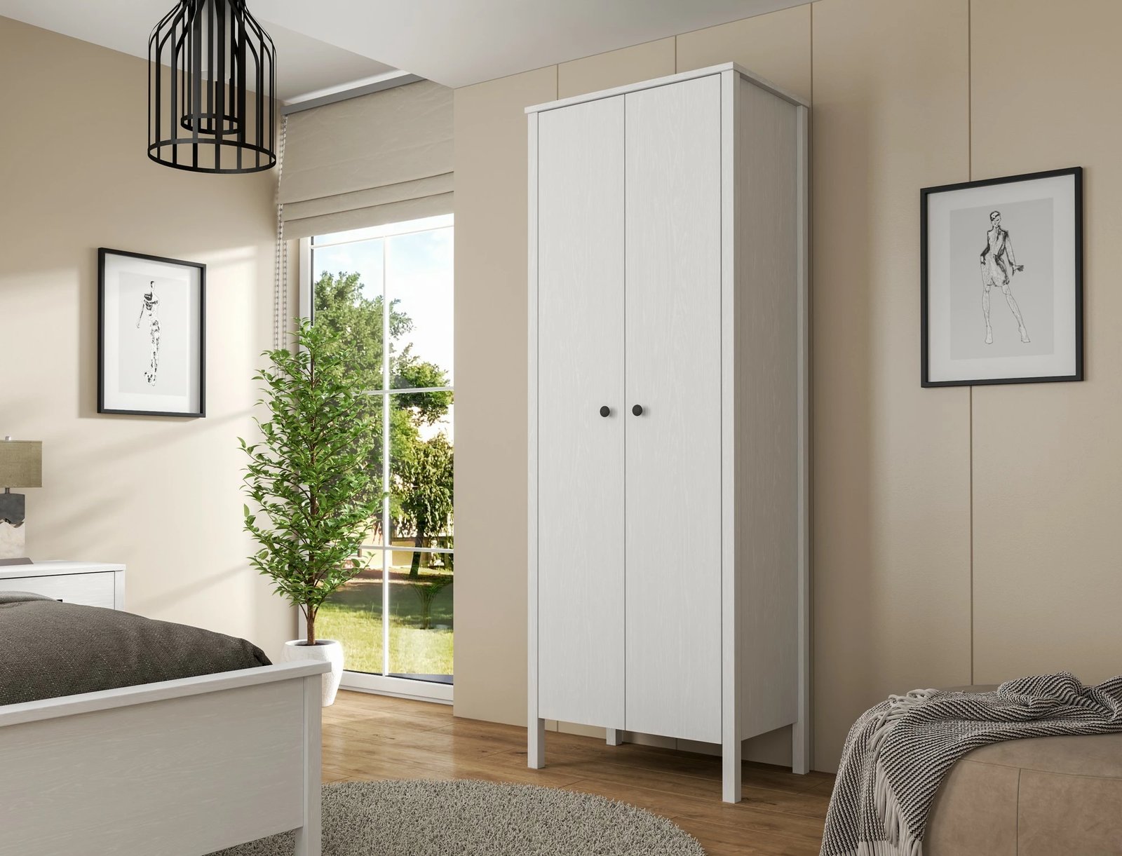 Dollap multifunksional Hanah Home, FRN-20040, ngjyrë druri dhe e bardhë