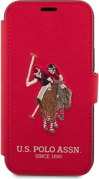 Mbështjellës U.S. Polo Assn. USFLBKP12LPUGFLRE për iPhone 12 Pro Max 6.7", Polo Embroidery, i kuq