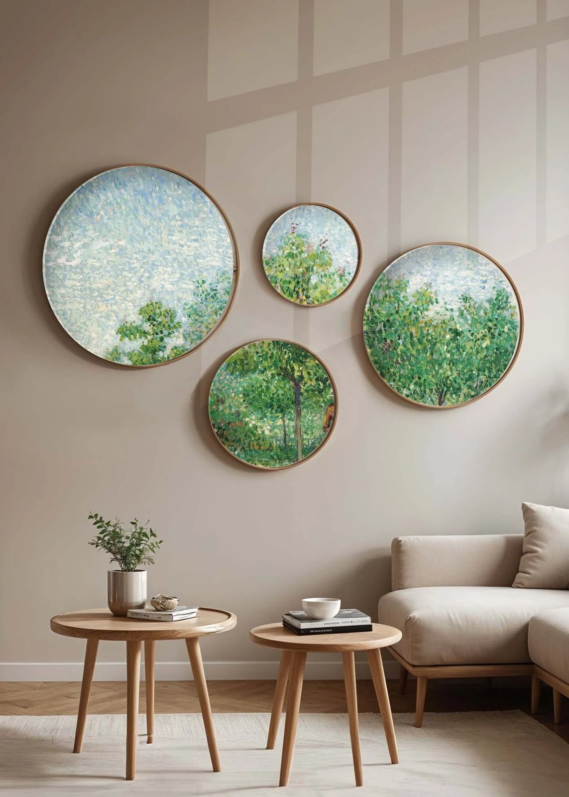 Set pikturash dekorative me kornizë MDF, shumëngjyrëshe, 4 copë, Wallity, Huhu294