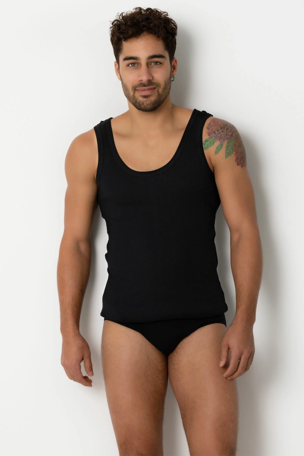 Fanellë e brendshme për burra, Jumeon, e zezë, 001-021005