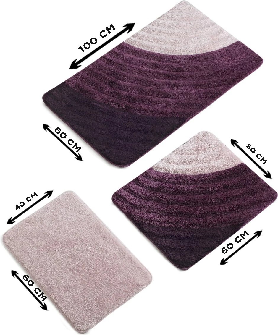 Set tapetash për banjo akrilik (3 copë), Mijolnir, ngjyrë vjollcë Set tapetash për banjo akrilik (3 copë), Mijolnir, ngjyrë vjollcë